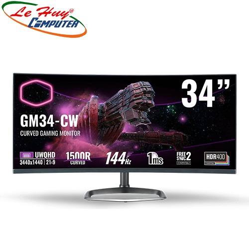 [Trả góp 0%]Màn hình cong Cooler Master GM34-CW2 34Inch VA 2K 144Hz chuyên game