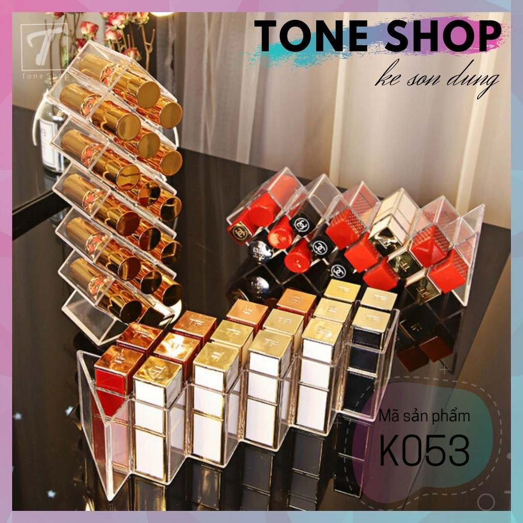 Kệ Son Đứng Hình Tháp Tone Shop Khay Son Trong Suốt K053