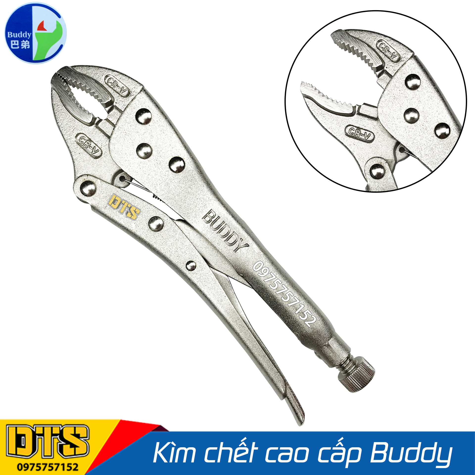 Kìm chết bấm mỏ cong Nhật Bản Buddy 10 Inch thép cao cấp CR-V siêu bền siêu chắc