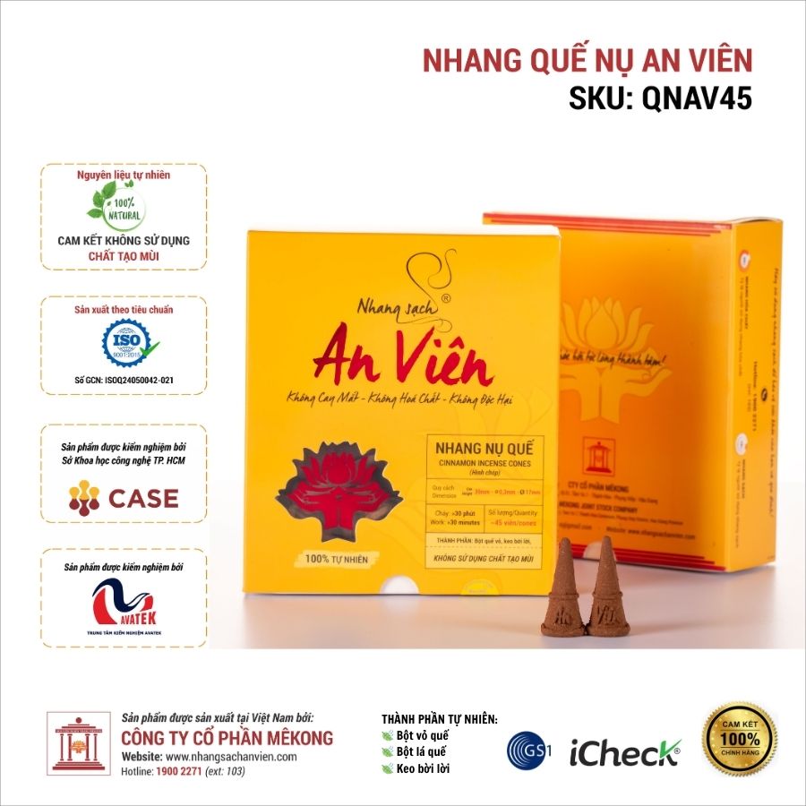 QNAV45 - Nhang quế nụ An Viên (45 nụ)
