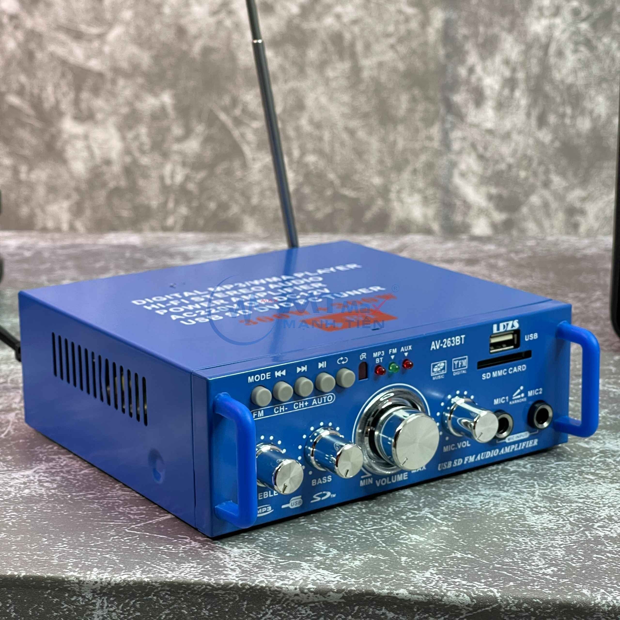 Combo Amply Mini AV263BT Và Loa 101 - Nghe Nhạc - Hát Karaoke Kết Nối Không Dây Bluetooh Công Suất T