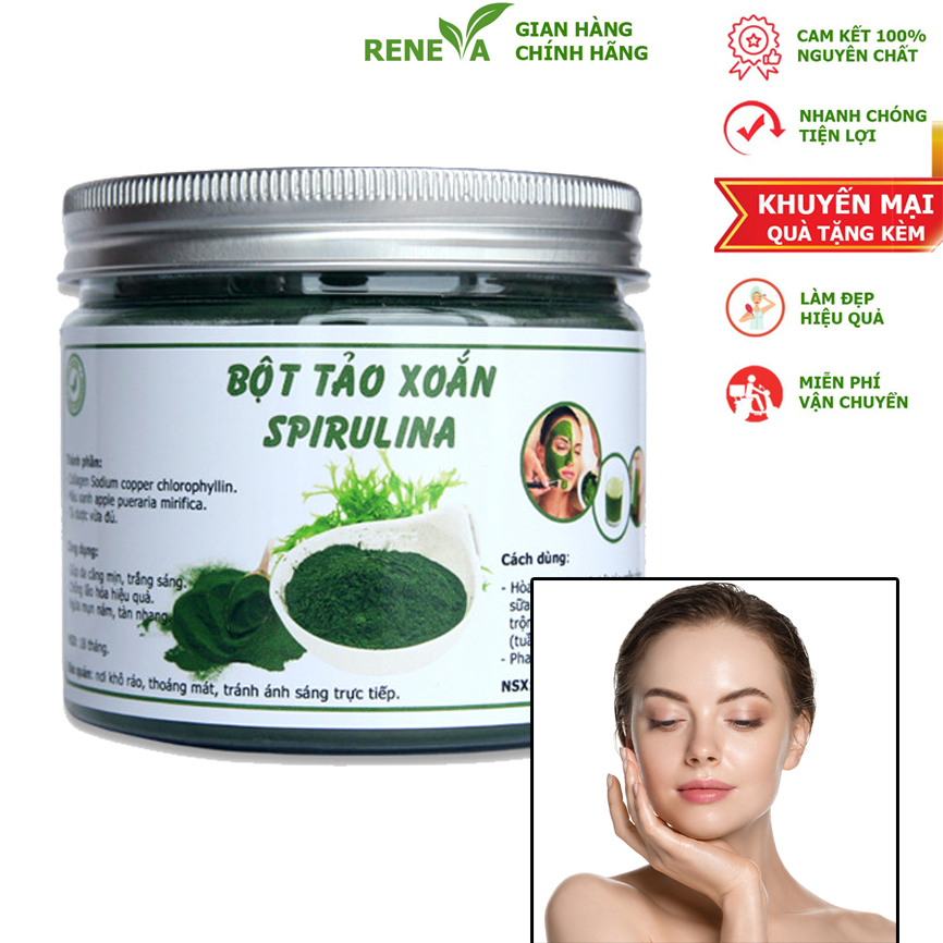 Bột Tảo Xoắn Spirulina Dưỡng Trắng Da Trị Thâm Nám Sạm Da Giảm Giá 50%