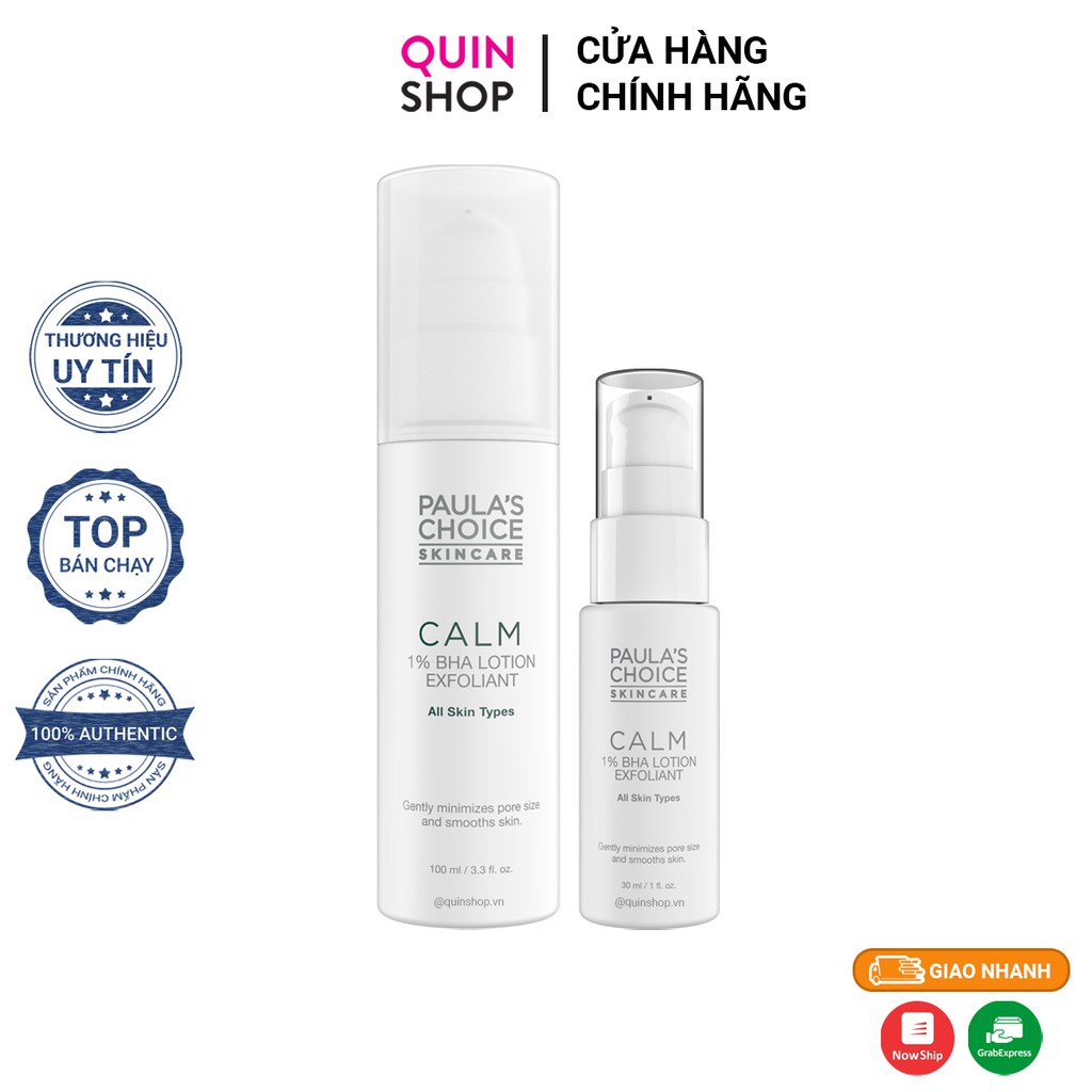 [Hcm]Tẩy Da Chết Hóa Học Paula’s Choice Calm 1% Bha Lotion Exfoliant