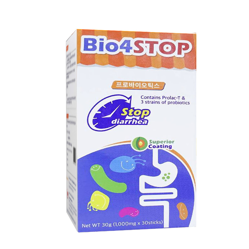 Bio4Stop – Hỗ Trợ Cân Bằng Hệ Vi Sinh Đường Ruột Ngăn Ngừa Rối Loạn Tiêu Hóa Đi Ngoài Phân Sống (Hộp 30 Gói)