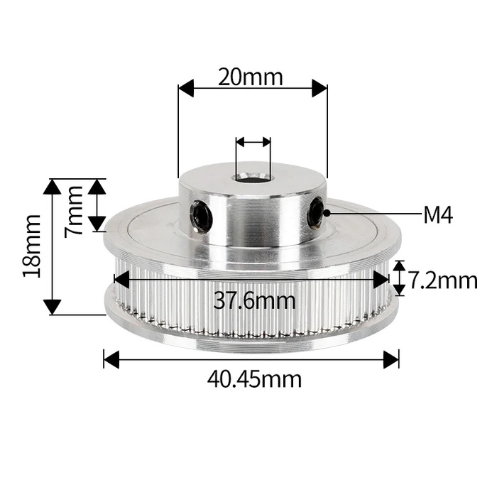 Puly Dây đai GT2 16 răng 20 răng 40 răng 48 răng 60 răng 80 răng (Bánh răng Pulley Puli Buly Buli Bá