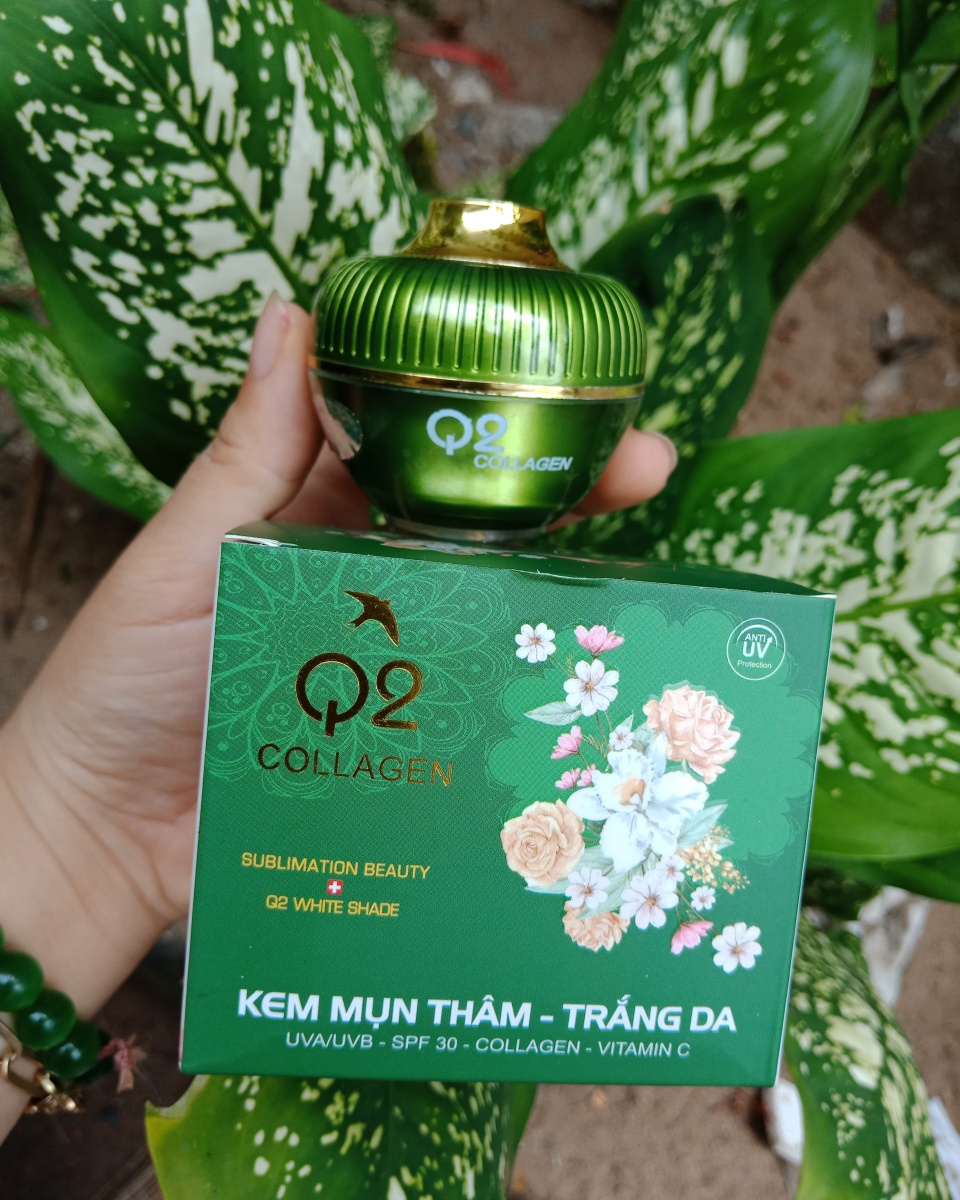 [Hcm]Kem Q2 Collagen Xanh Cho Da Mụn Thâm