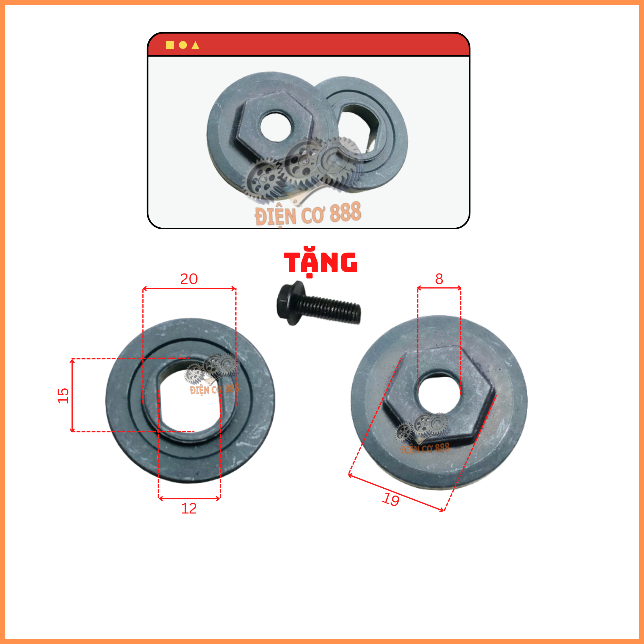 (1 BỘ) Bộ tán - Long đền kẹp lưỡi máy cắt gạch HITACHI HIKOKI