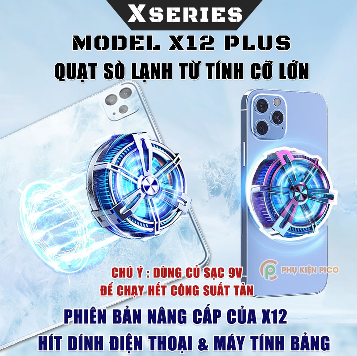 Quạt tản nhiệt điện thoại sò lạnh Memo CX10 Pro AI/CX07/CX12/X15 Pro Max/X100/X65/J86 Pro/S2/X12 Plu