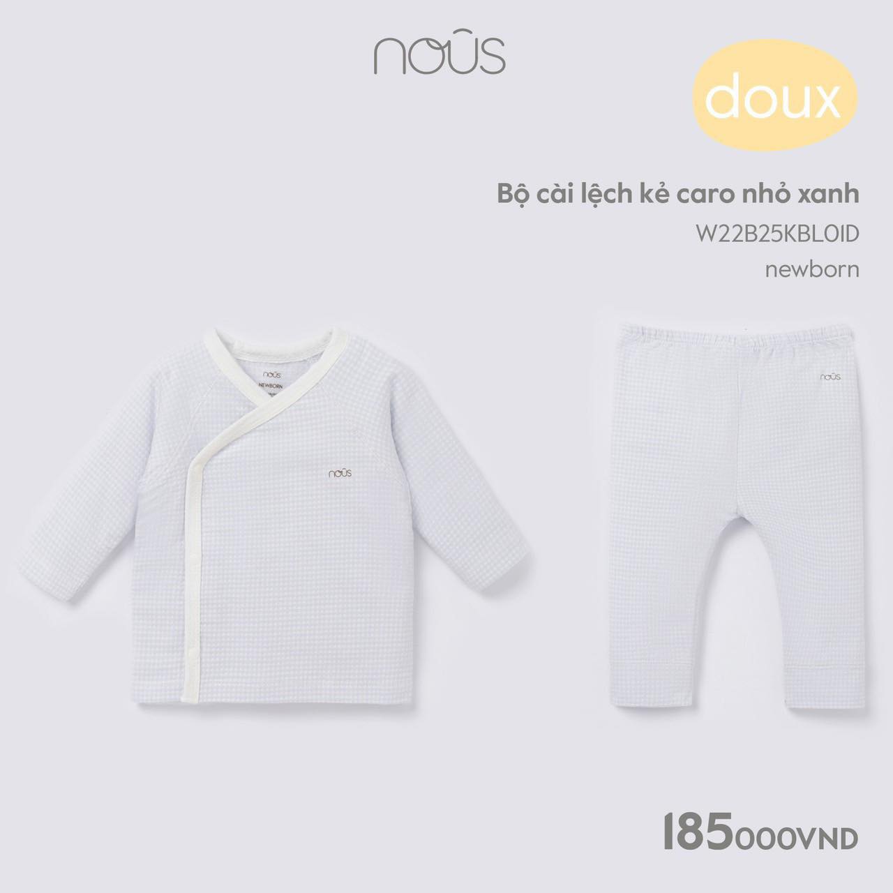 [HCM]Bộ cài lệch dài Newborn - Nous Petit - Quần áo trẻ em sơ sinh