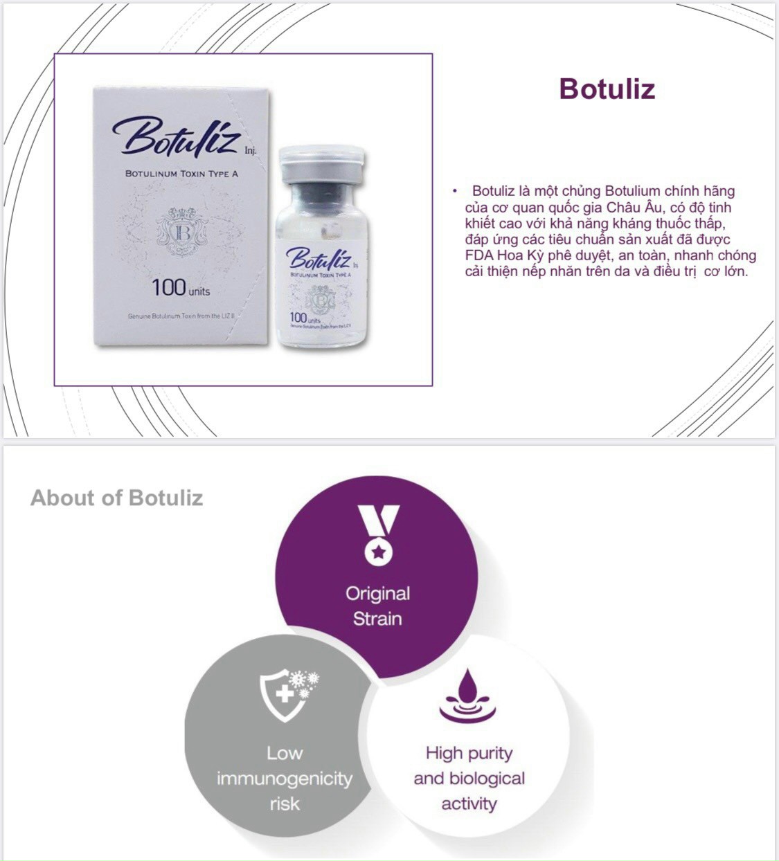 Botox Botuliz 100 Units - Thon Gọn Hàm - Xóa Nhăn - Hạ Gò Má - Trị Hôi Nách - Hàng Chính Hãng 100%