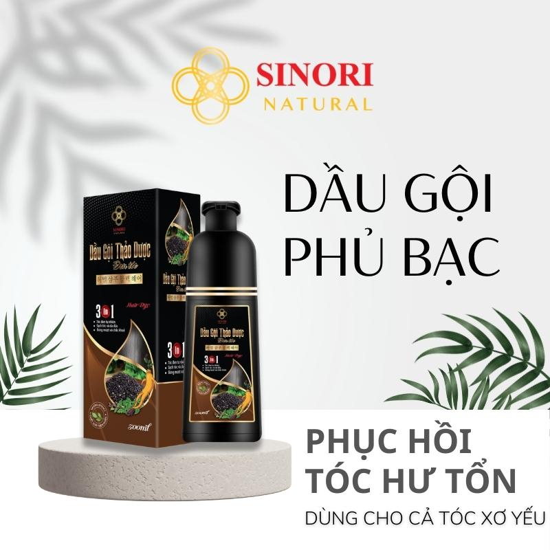 Dầu Gội Phủ Bạc Sinori  500ML Thành Phần Nhân Sâm Tự Nhiên Giúp Đen Tóc Bóng Mượt Giảm Rụng Tóc