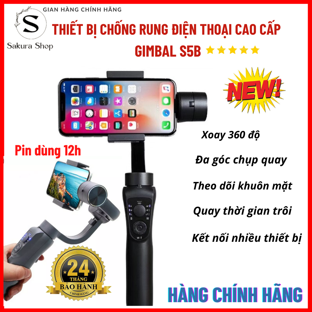 [HÀNG CHÍNH HÃNG] Thiết bị chống Rung Gimbal S5B Gậy chụp ảnh chống rung hỗ trợ quay Video chuyển 