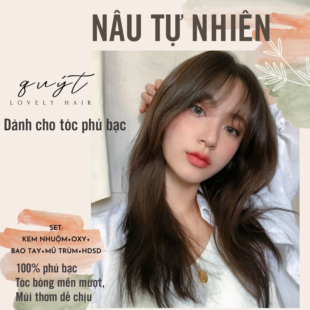 [Hcm]Thuốc Nhuộm Tóc Nâu Tự Nhiên - Phủ Bạc - Siêu Mền Mượt