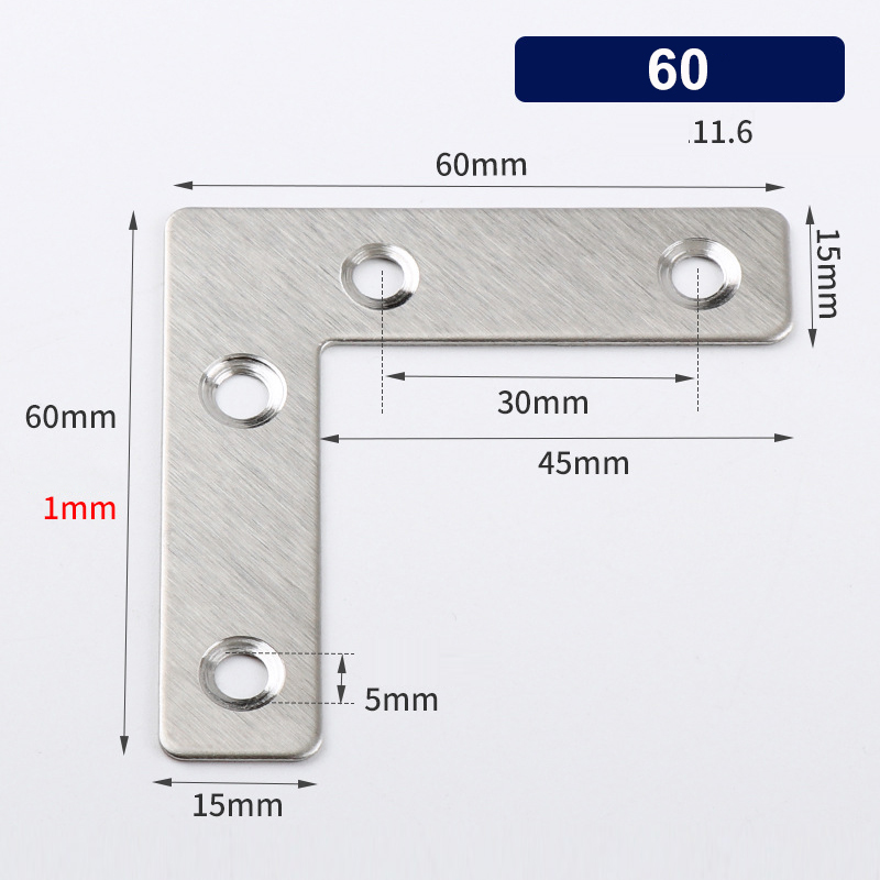 Ke góc Inox chữ T và chữ L 60mm ( 4 Chiếc )