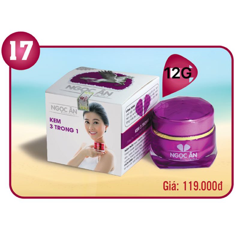 Kem Ngọc Ân 3 Trong 1 Trắng Da Chống Nhăn Se Khít Lỗ Chân Lông 12g