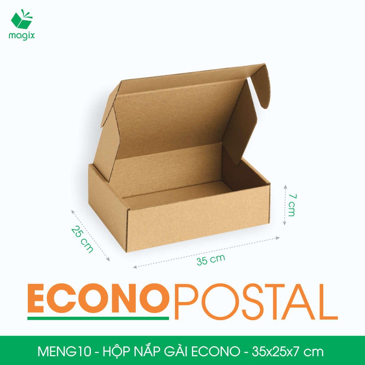 MENG10 - 35x25x7 cm - 60 Hộp carton nắp gài đóng hàng giá rẻ hộp gói hàng hộp quà thời trang