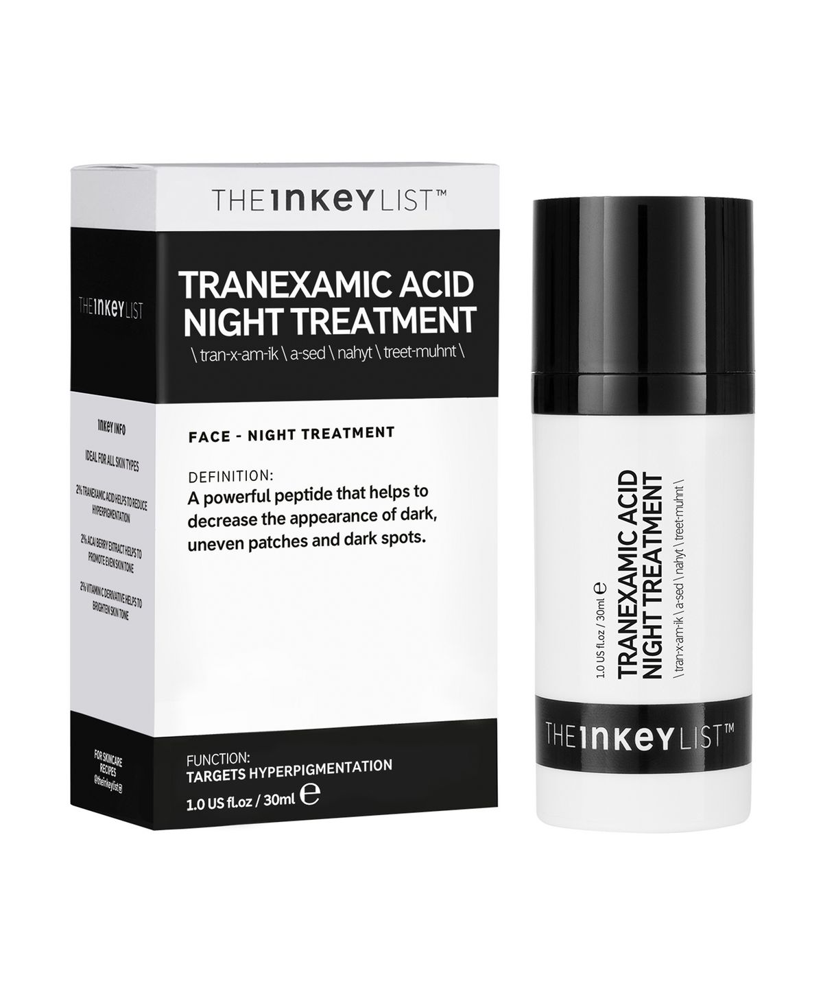 [The Inkey List] Mặt Nạ Ngủ Dưỡng Trắng Da Mờ Thâm Nám Tranexamic Acid 30Ml