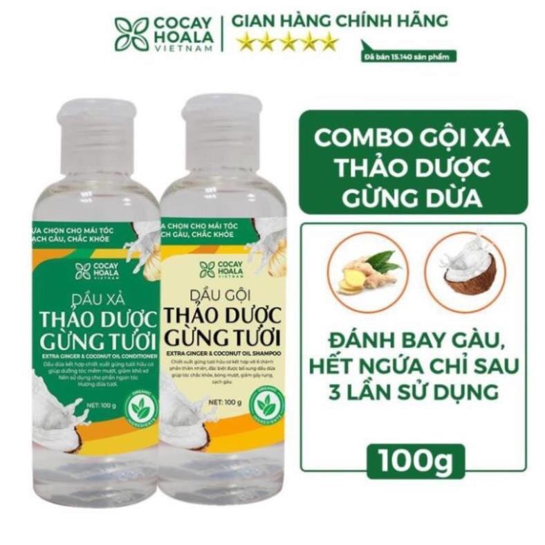 Dầu Gội Sạch Gàu Gừng Dừa Hữu Cơ Cocayhoala Dung Tích 90G/Chai Size Du Lịch