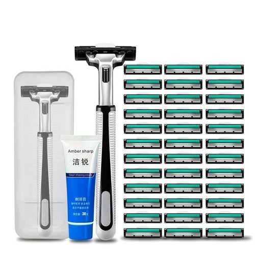 Tặng 1 tuýt kem tạo bọt Bộ 1 Dao Cạo Râu Và 36 Lưỡi Kép Giá Rẻ Cho Nam Giới