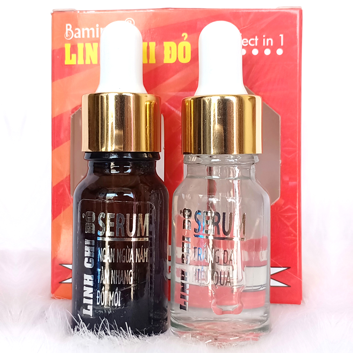 Combo Serum Ngừa Nám Tàn Nhang Đồi Mồi Dưỡng Trắng Linh Chi Đỏ 20Ml