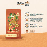 Túi 500g Bột cacao nguyên chất Việt Nam tự nhiên không đường - Dòng Natural 22%-24% bơ cacao tự nhiên - Không kiềm hoá - Hỗ trợ giảm cân bền cơ keto hiệu quả - Vị socola tự nhiên thơm nồng dễ uống