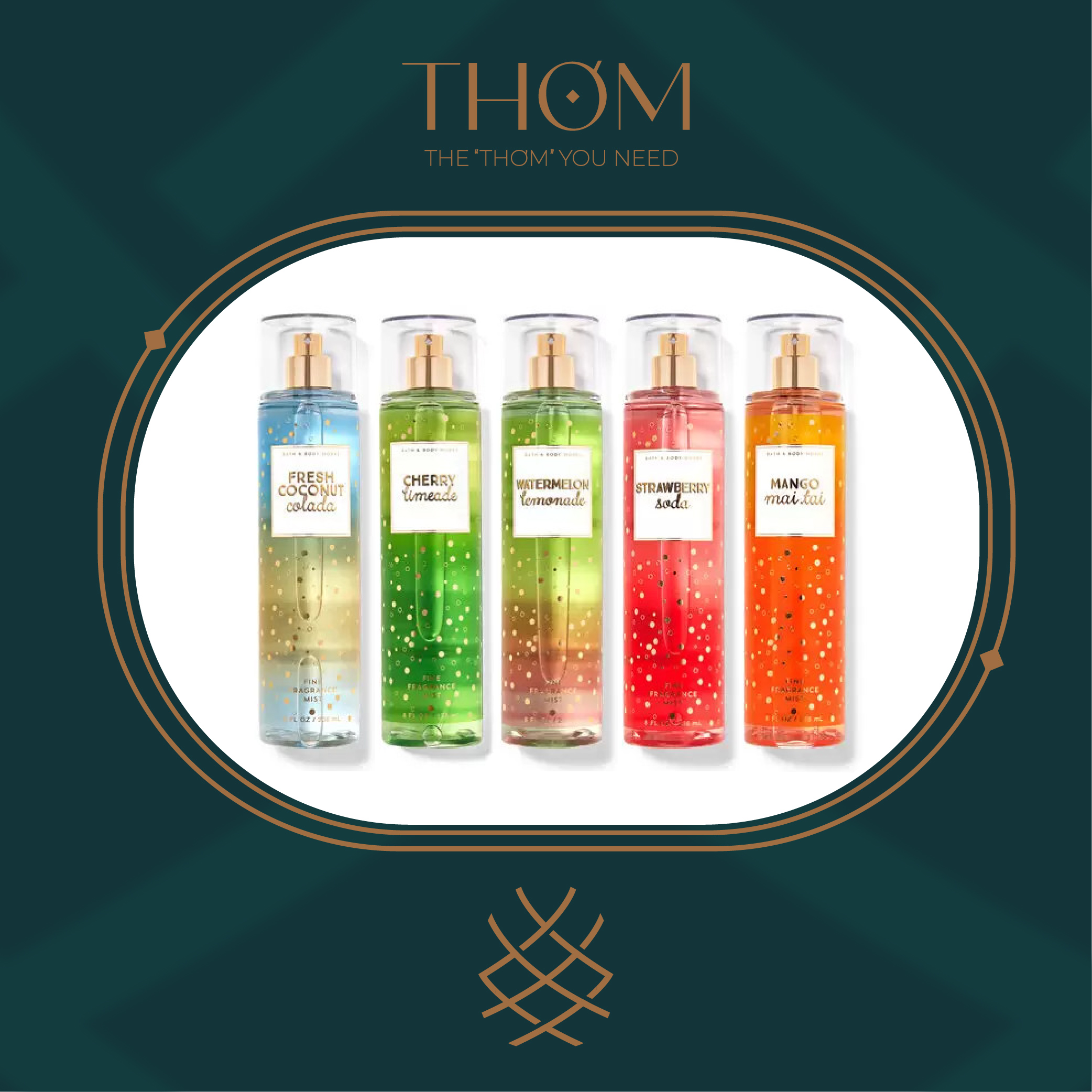 [Hcm]Watermelon Lemonade | Cherry Limeade | Mango Mai Tai | Strawberry Soda | Fresh Coconut Colada | Sản Phẩm Xịt Thơm Toàn Thân Fine Fragrance Mist Bath & Body Works 236Ml