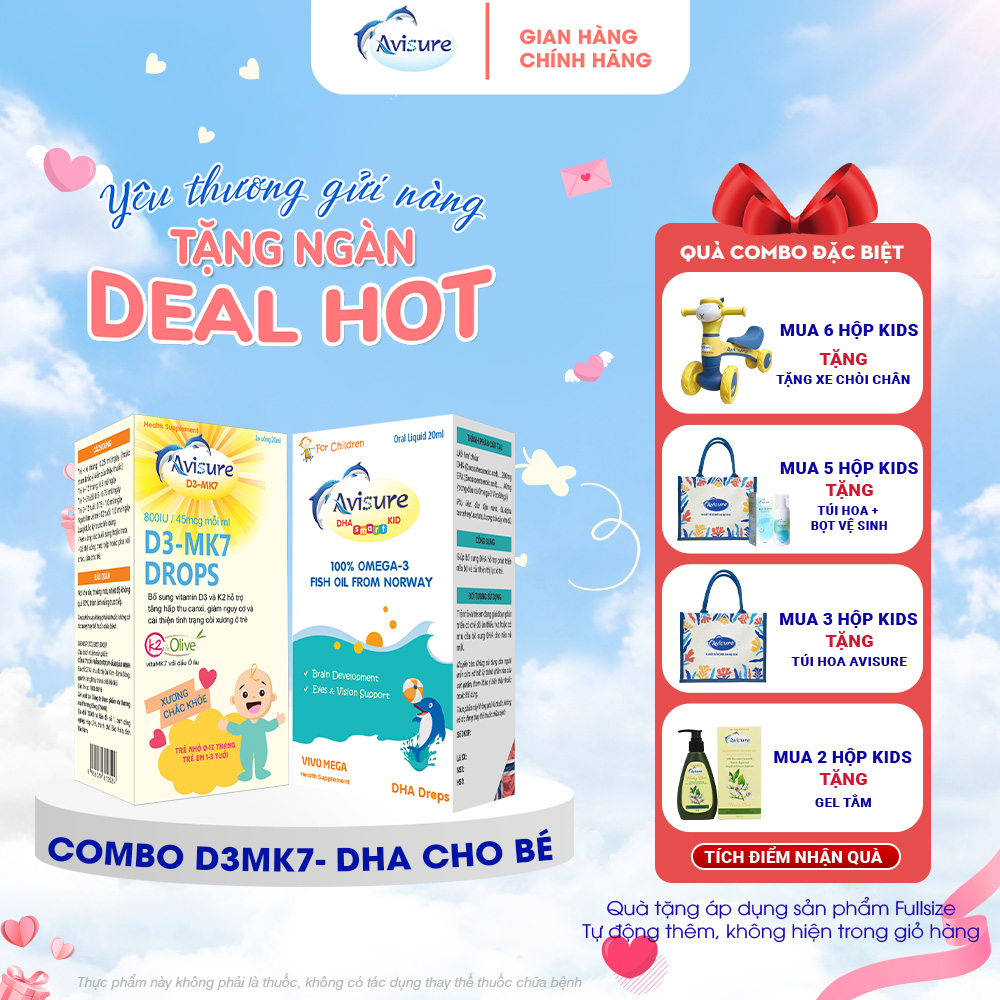 TPBVSK Bộ vi chất D3 K2 MK7 và Avisure DHA 100% Dầu Cá Na Uy