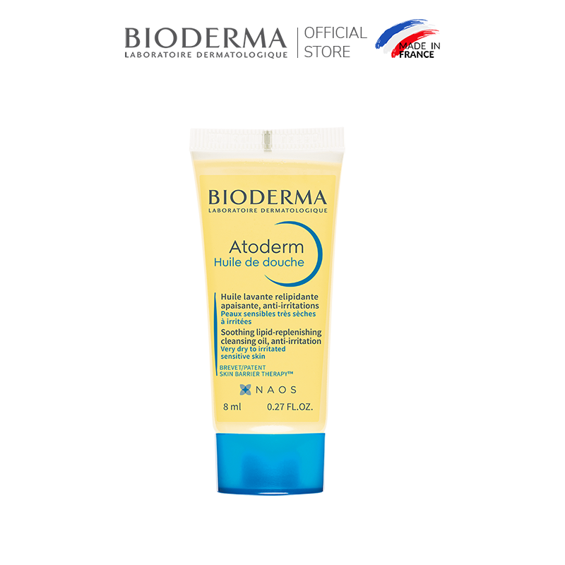 [HB Gift] Dầu tắm giúp làm sạch làm dịu và dưỡng ẩm dành cho da khô da nhạy cảm Bioderma Atoderm Huile De Douche 8ml