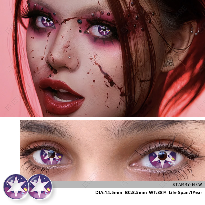 Lens Mắt Kính Áp Tròng Màu 1 Cặp EYESHARE Naruto Sharingan 14.5MM Hạn Dùng 12 Tháng Cosplay Nhân Vật