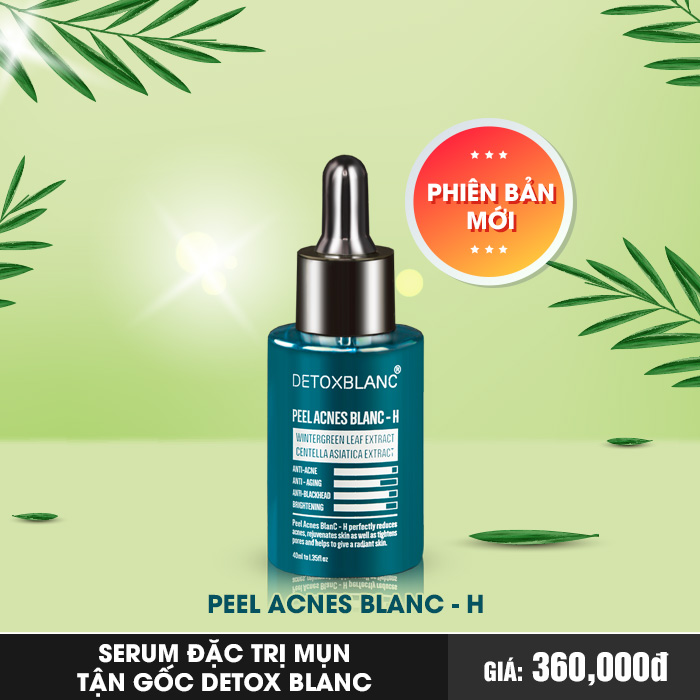 Serum Trị Mụn Lộc Đề Detox Blanc - Chai 40Ml Giúp Làm Mờ Sẹo Thâm Ngăn Chặn Mụn Tái Phát Hiệu Quả