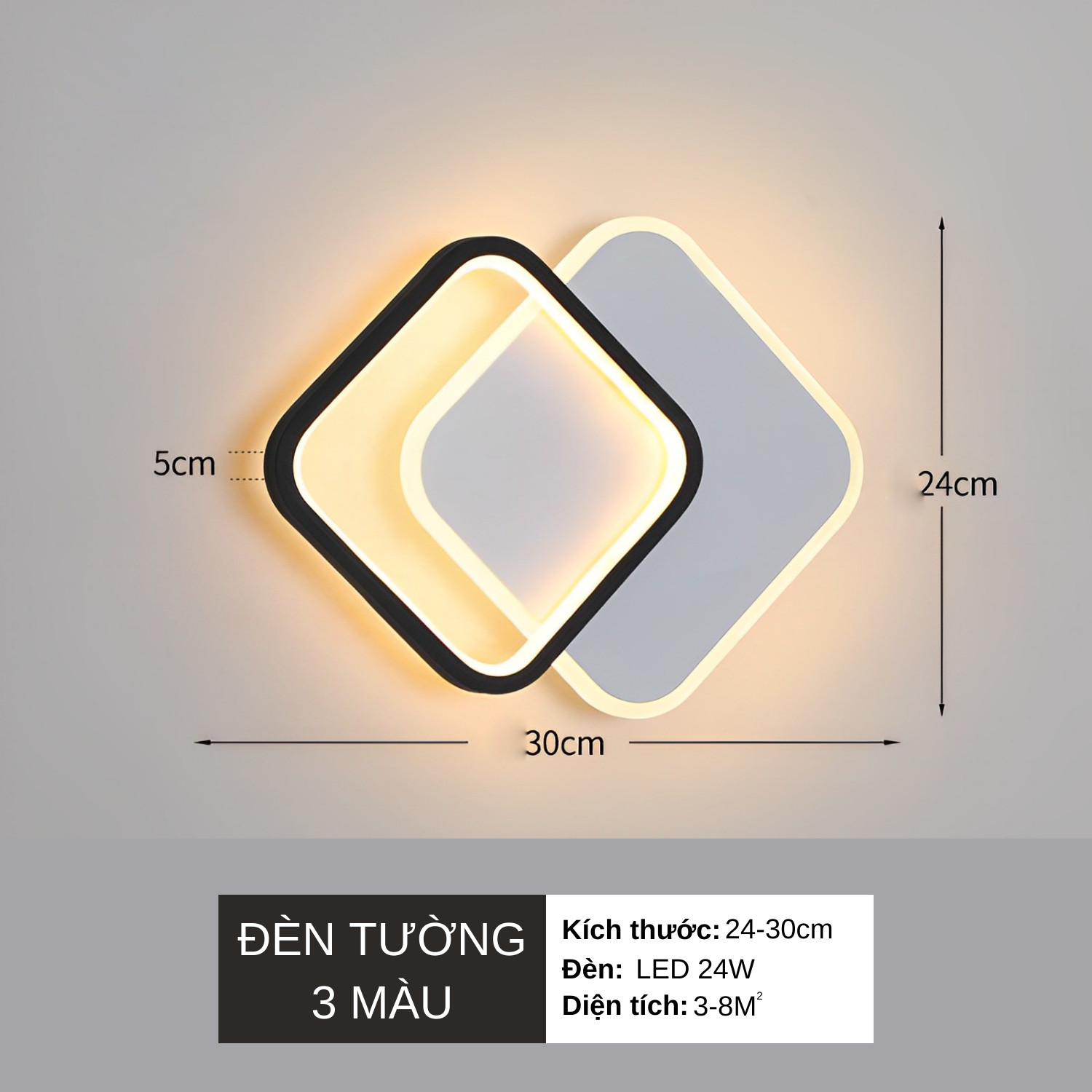 Đèn treo tường đèn ngủ đổi màu 3 chế độ giúp trang trí decor phòng cầu thang phòng ngủ lối đi cao cấp loại đèn gắn phòng ngủ và phòng khách sang trọng