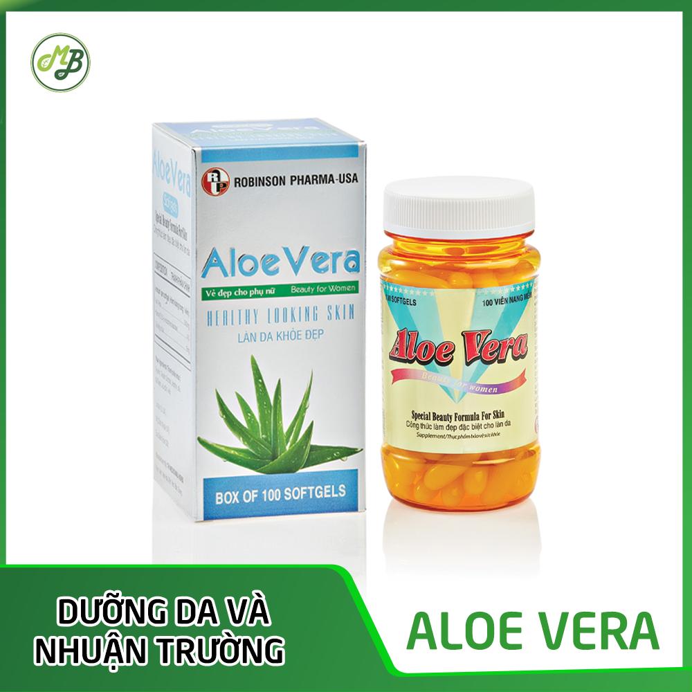 [Hcm]Tpcn Viên Uống Đẹp Da - Giải Độc - Nhuận Trường Aloe Vera Sữa Ong Chúa - Nha Đam - Medi&Beauty - Robinson Pharma Usa - Chai 100 Viên
