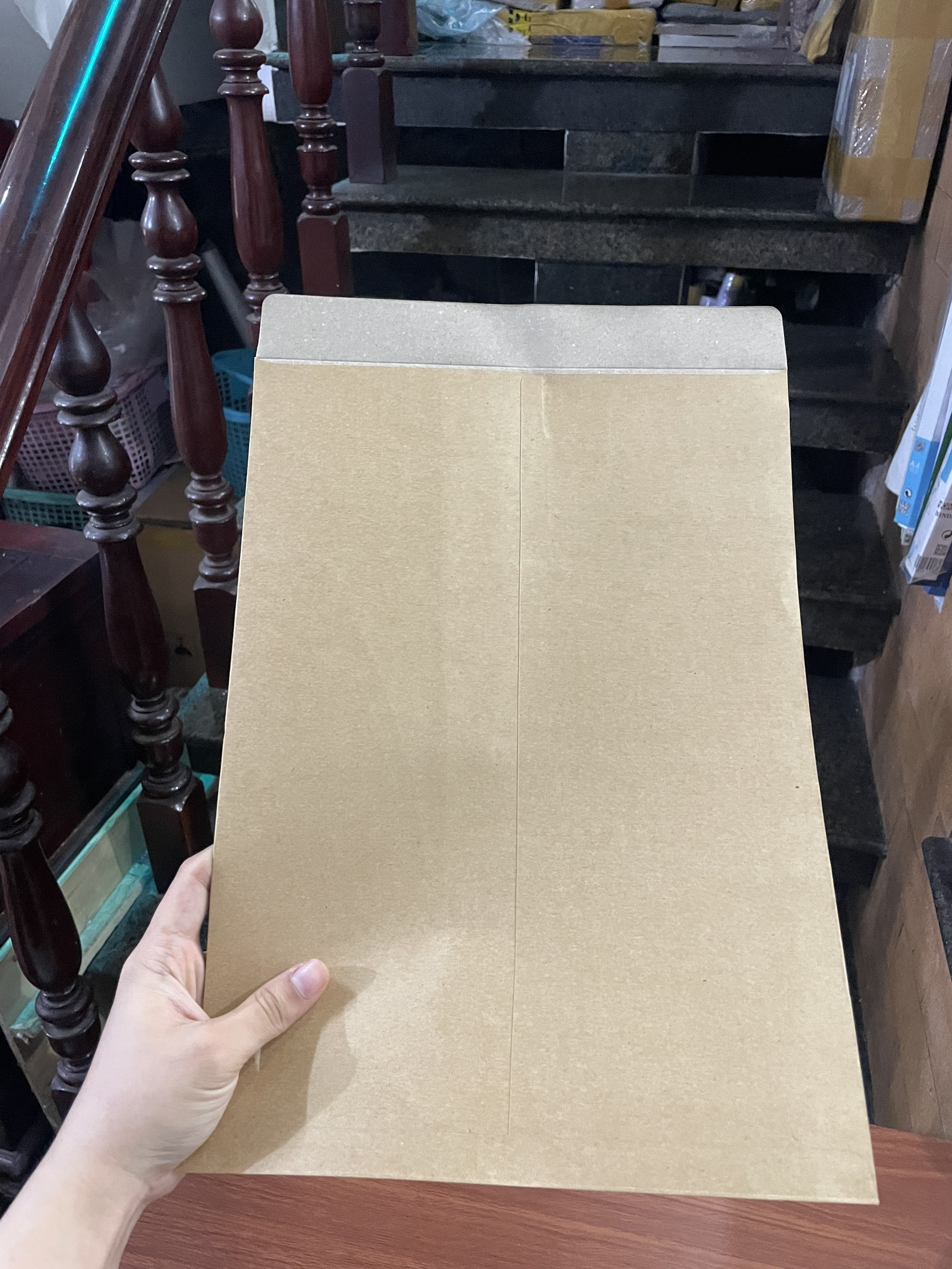 Bao bì thư giấy kraft xi măng A4 không cột dây - 1 cái