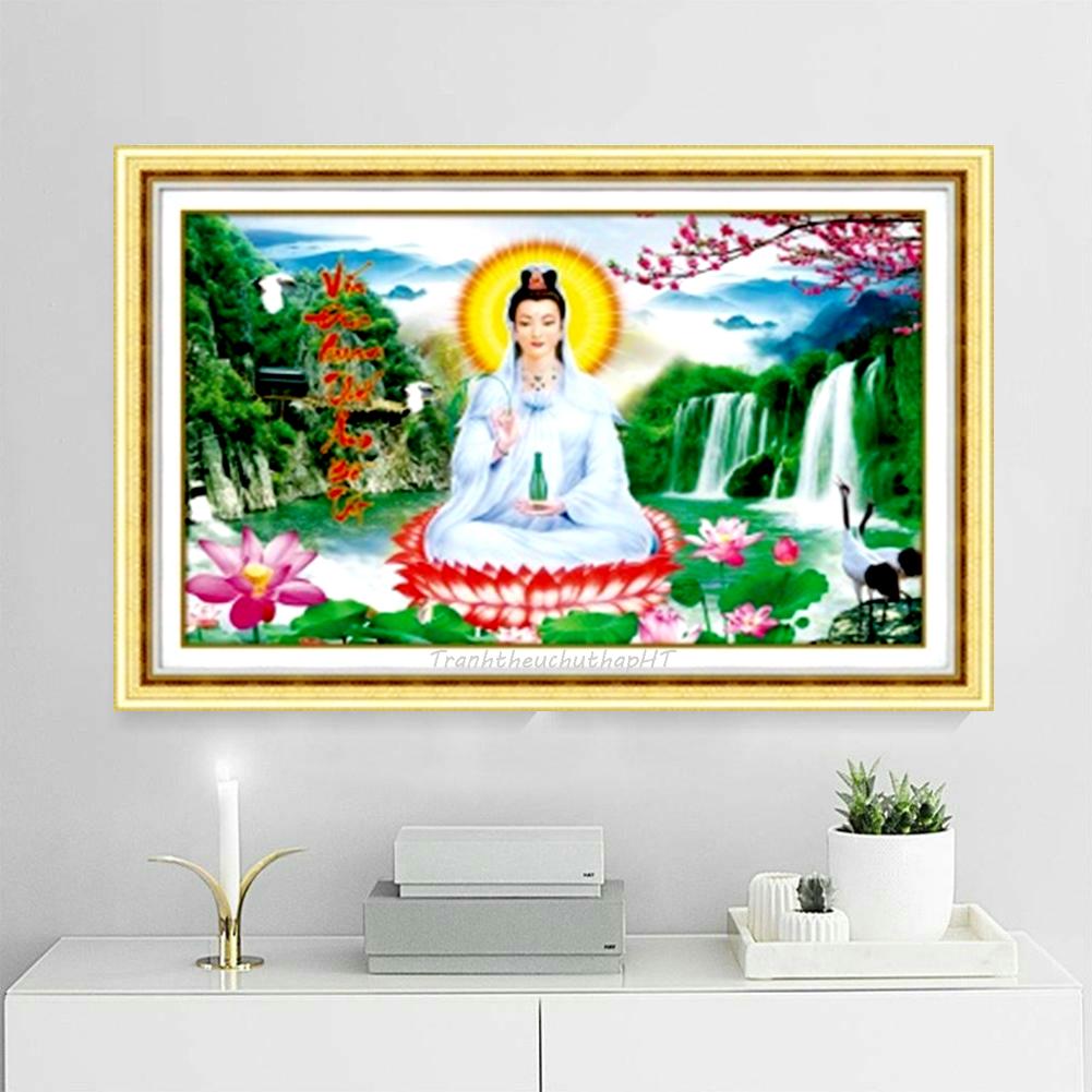 [HCM]Tranh thêu chữ thập Phật Quan Âm LV3250 - tự thêu