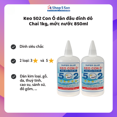 Hộp keo 502 Hiệu Con Ó nước keo đặc biệt siêu kết dính mức nước 850ml