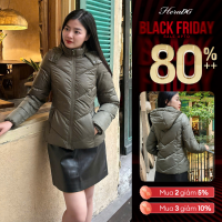 [Voucher 15% MOV 199K cap 100KÁo khoác phao dáng ngắn HeraDG thiết kế trần trám mũ tháo rời trần bông 3 lớp ấm áp WJKBC3044