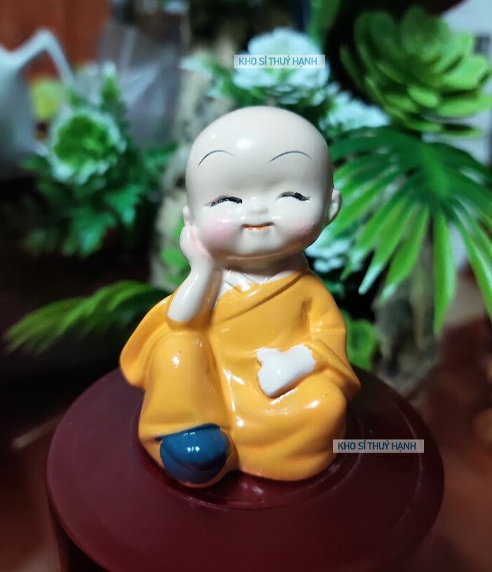 Chú tiểu bộ 4 chú tiểu tứ đại giai không chú tiểu đặt bàn chú tiểu đặt taplo deco bàn làm việc deco 