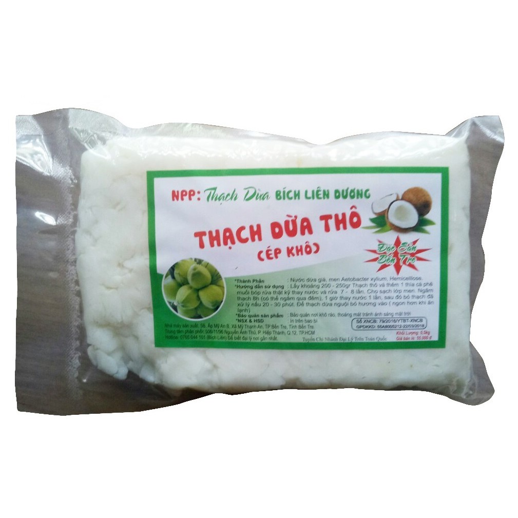[HCM]1kg thạch dừa thô ép khô đặc sản bến tre tặng hương dừa Shop Haimy - đồ ăn vặt muasamnhanh