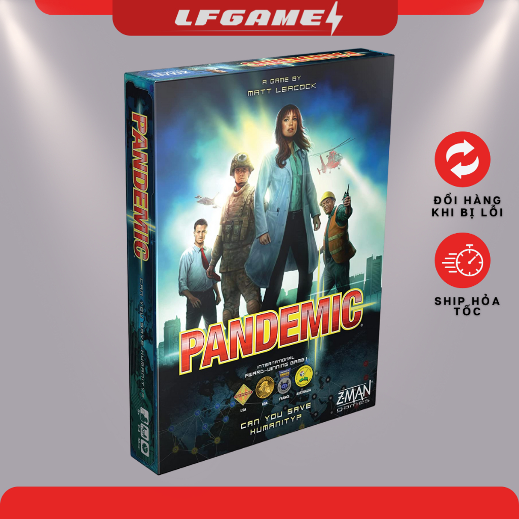 [CAO CẤP TOKEN NHỰA] Bộ trò Chơi BoardGame PANDEMIC Tiếng Anh HỘP DÀY Chất Lượng Cao
