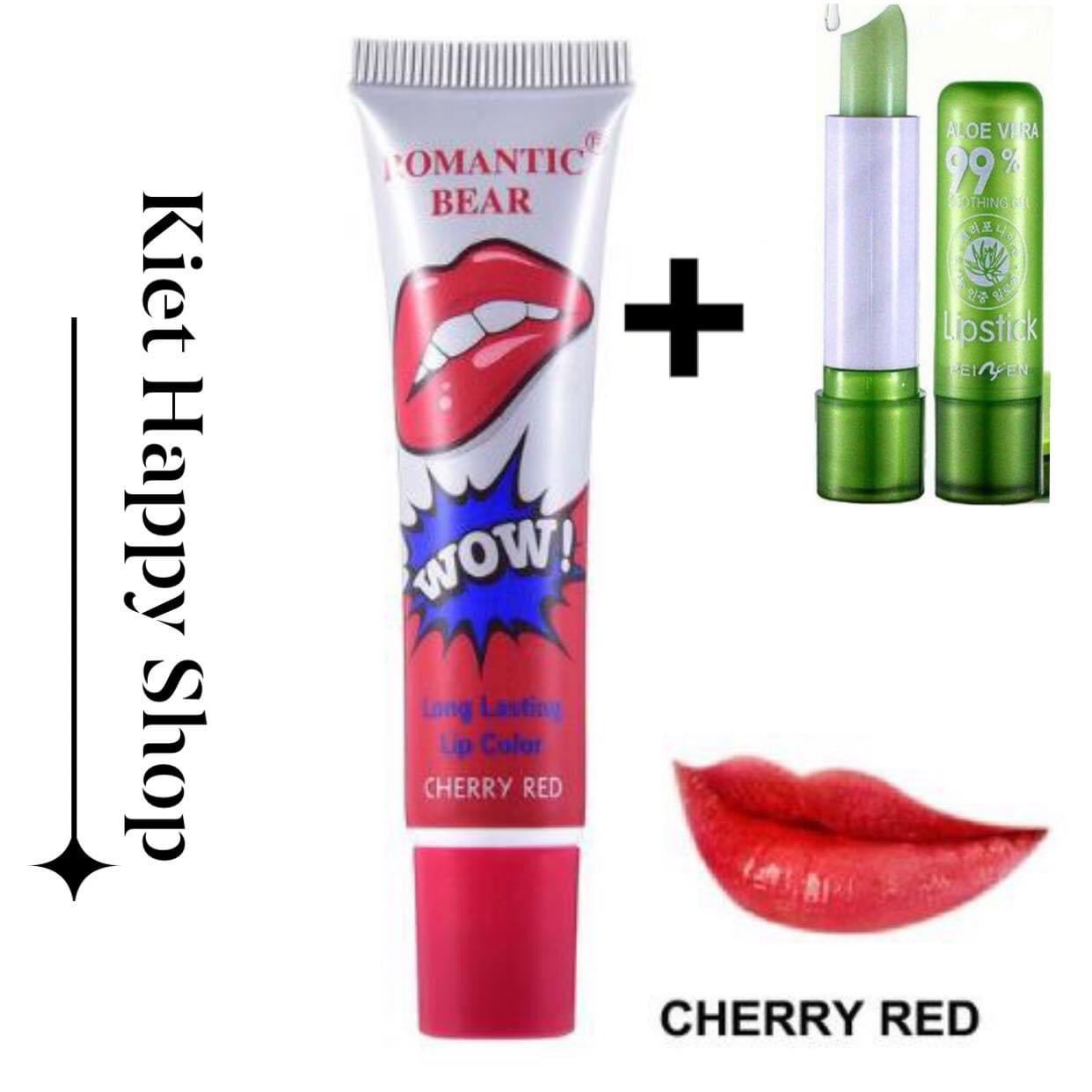 [💋 HOTHOT 💋  ] Combo Son Xăm Hàn Quốc và Son dưỡng Aloe Vera