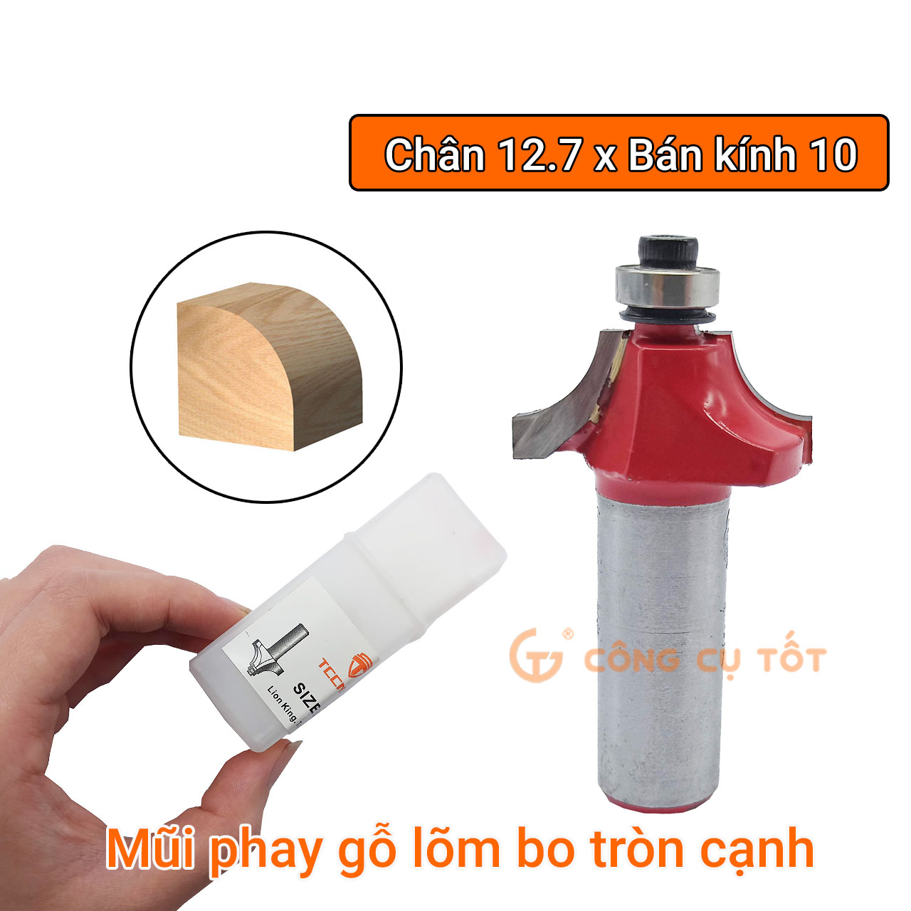 Mũi phay gỗ lõm bo tròn cạnh chân 12.7