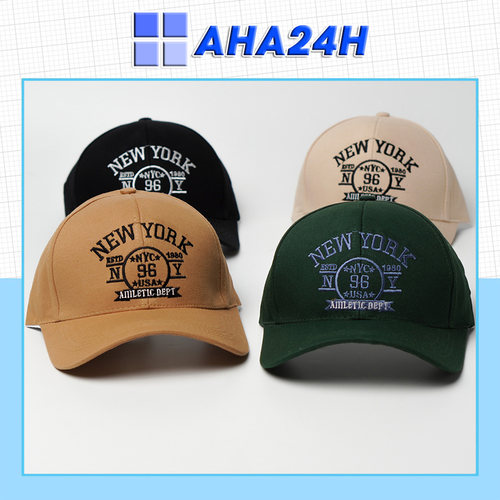 Mũ lưỡi trai kaki thêu chữ NEWYORK NYC96USA thời trang nón kết nam nữ AH1676