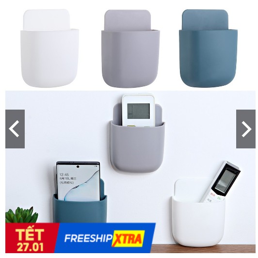 Giỏ đựng điều khiển -điện thoại đồ đa năng dính tường siêu chắc
