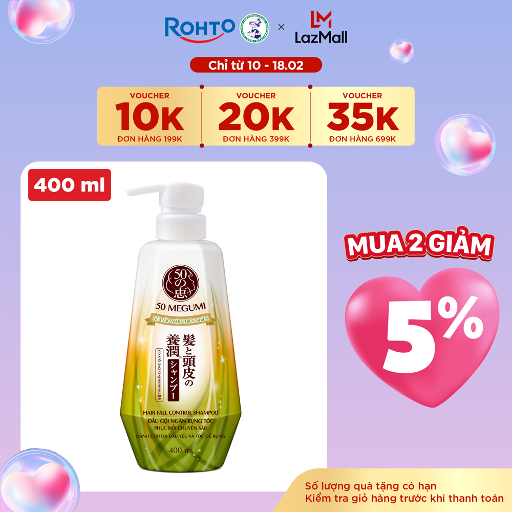 Dầu gội ngăn rụng tóc 50 Megumi Hair Fall Control Shampoo