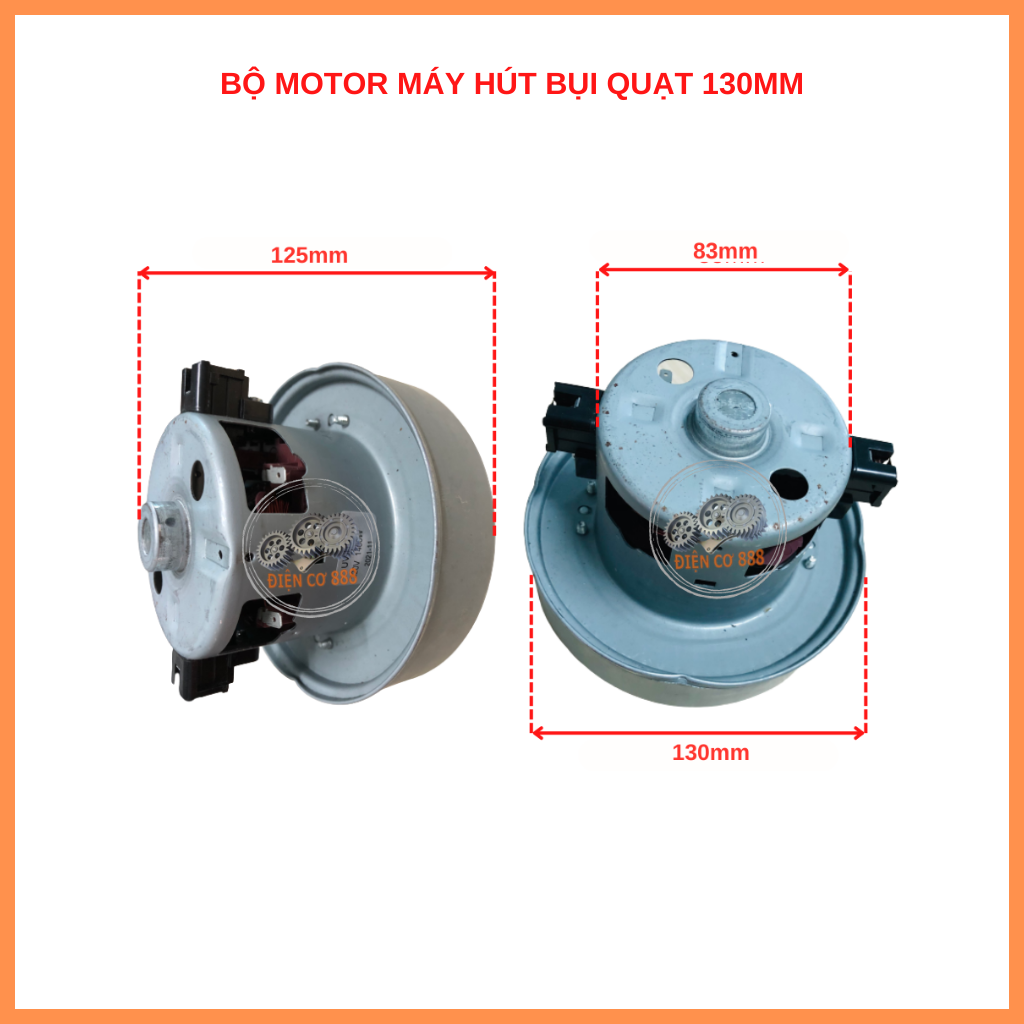 Motor máy hút bụi 1800W Ụ Quạt rộng 130mm 220V - 100% dây đồng