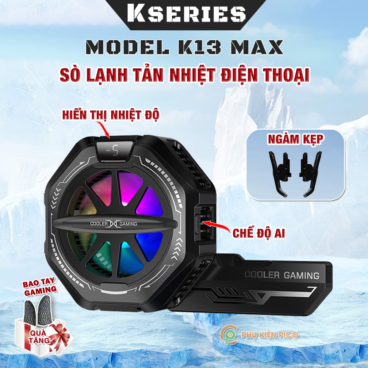 Quạt tản nhiệt điện thoại sò lạnh từ tính giá rẻ Memo CX07 / CX10 Pro / CX15 Pro / X12 Plus / X65 /