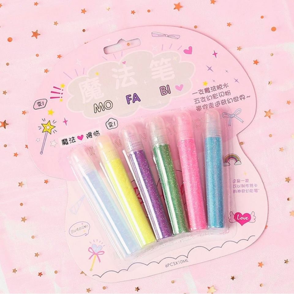 [Sale Sốc] Set 6 Lọ Bột Nhũ Glitter Màu Sắc Lấp Lánh Trang Trí Thiệp Sinh Nhật Quà Tặng... - Mimomart Hn