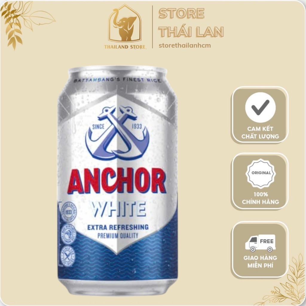 [COMBO 1 THÙNG 24 LON] BIA ANCHOR WHITE  ANCHOR BẠC– VỊ MÁT LẠNH ĐẾN TỪ CAMPUCHIA