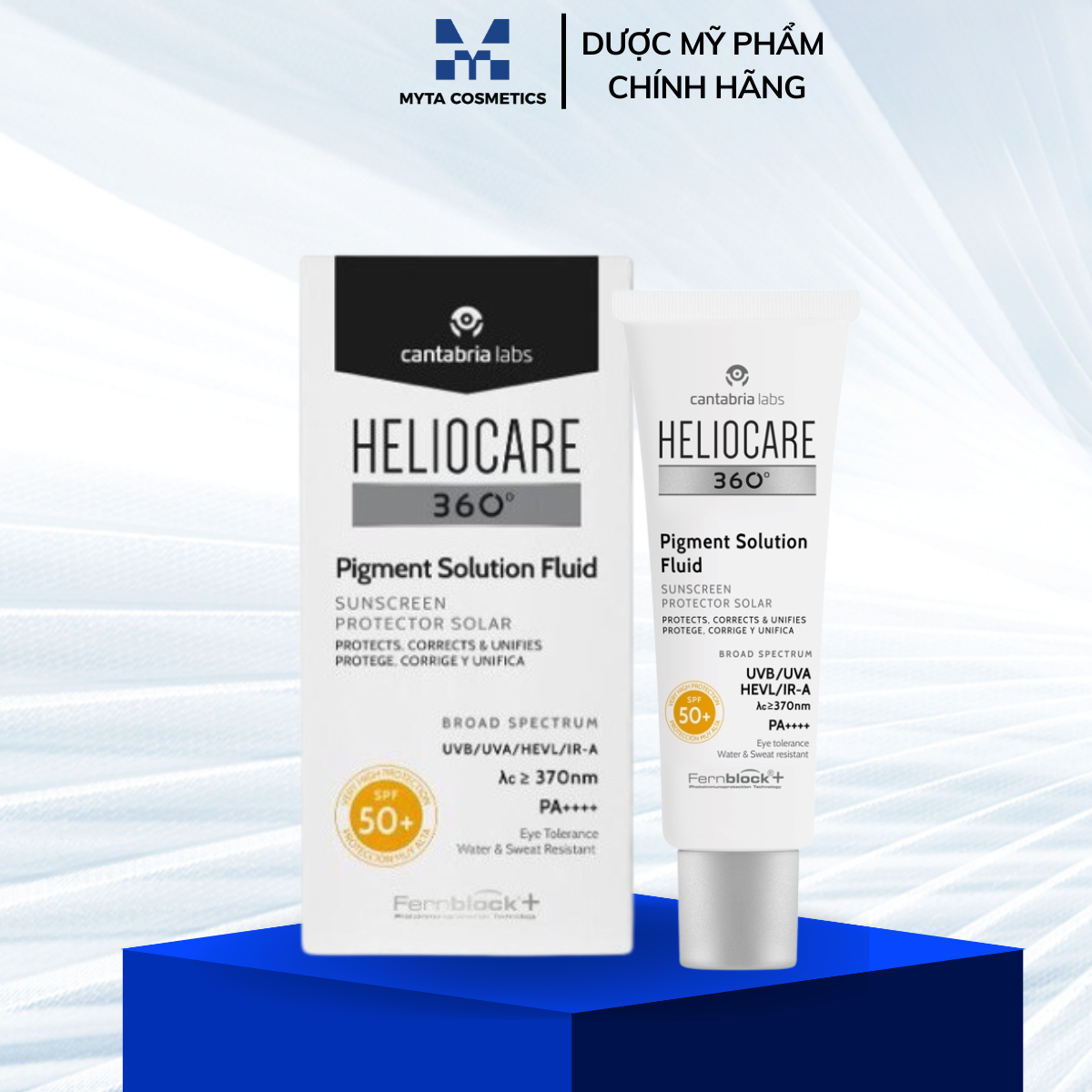 Heliocare Pigment - Kem chống nắng Heliocare 360 Pigment Solution Fluid SPF50+ 50ml làm sáng da mờ nám (Hàng nhập khẩu)