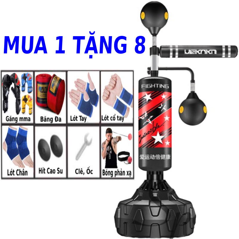 Bao cát đấm bốc liên hoàn trục xoay 360 độ  FREESHIP bao đấm boxing liên hoàn phản xạ liên hoàn trụ 